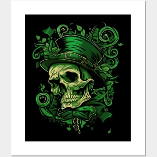 Saint Patrick skull Posters and Art